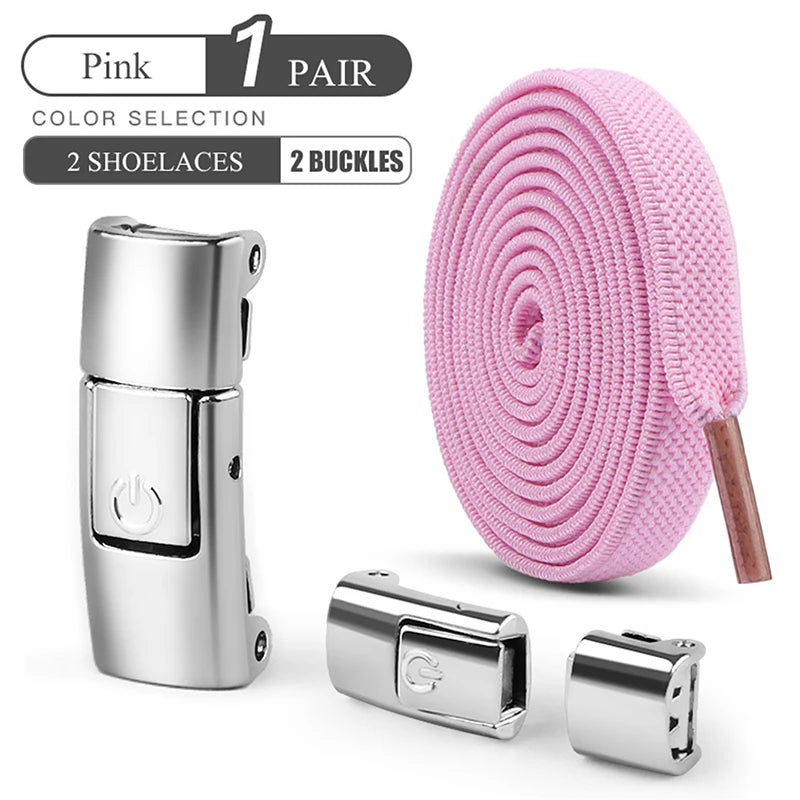 8mm No Tie Shoe Laces Press Lock Shoelaces Without Ties Elastic Laces Sneaker Kids Adult Widened Flat Shoelace for Shoes Quick Pick Grocers