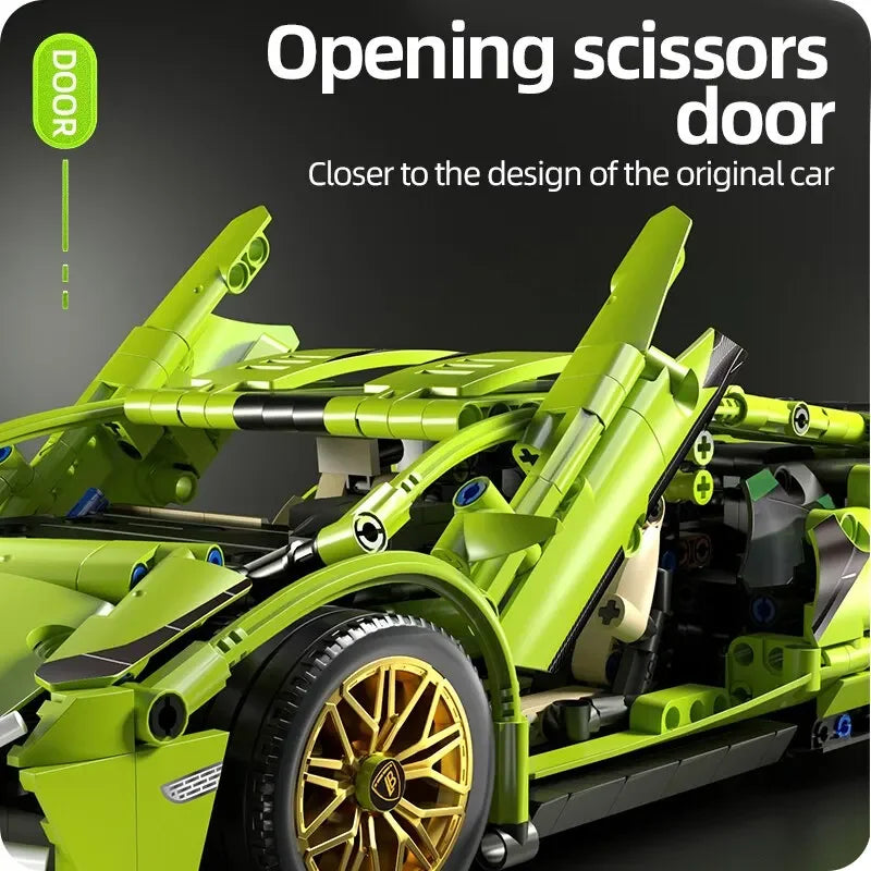 Technical Racing Sport Car 1280PCS Model Building Blocks City Mechanical Speed Vehicle Supercar Brick Puzzle Toys Kid Adult Gift Purest Peak Salt