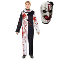 Men Halloween Costumes Art The Clown Cosplay Costume Movie Terrifierr 2 Bloody Jumpsuit Male Jumpsuit Horror Outfits Quick Pick Grocers