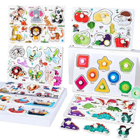 Baby Wooden Puzzles Montessori Toys 1 2 3 Years Toddler Toys Hand Grab Board Alphabet Number Cognition Learning Educational Toys Quick Pick Grocers