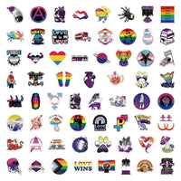 10/30/50/126PCS Nonbinary Pansexual Transgender Bisexual Asexual Pride LGBT Stickers DIY Bike Skateboard Fridge Funny Sticker Quick Pick Grocers
