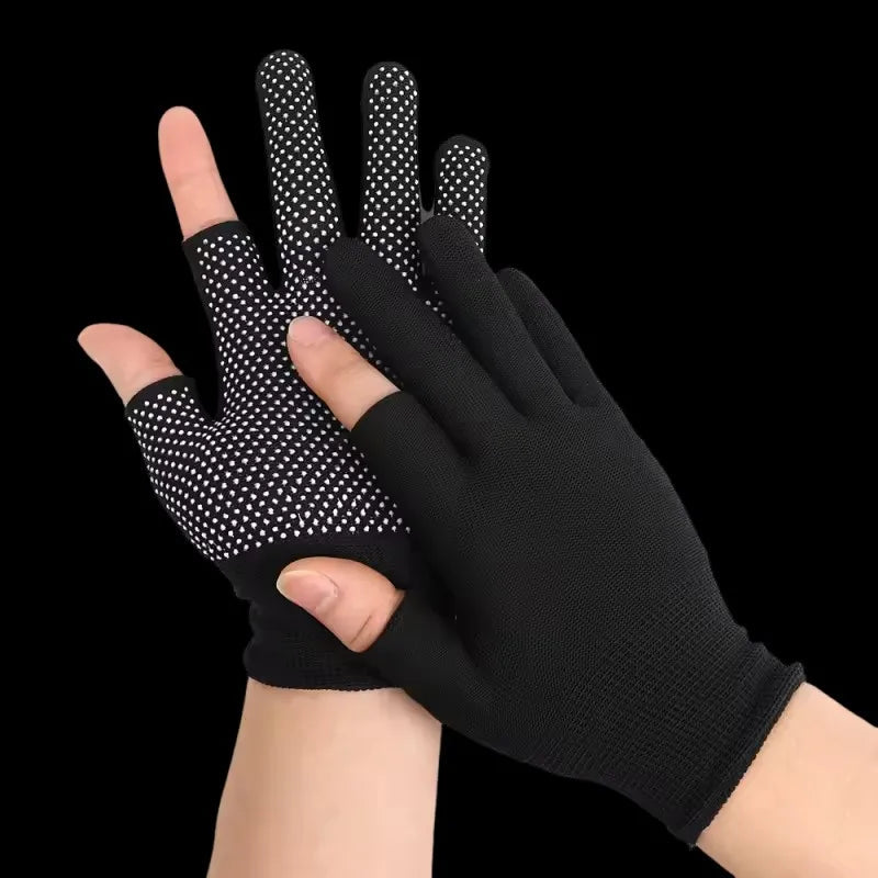 Touchscreen Nylon Gloves for Men Women Non-slip Breathable Half Finger Gloves for Summer Outdoor Riding Sport Fitness Sunscreen Quick Pick Grocers