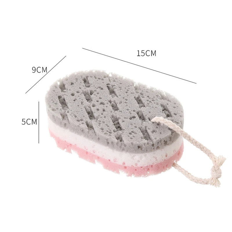 Sponge Bath Brush Shower Rub for Whole Body Deep Cleaning Washcloth Exfoliation Massage Brush Scrubber Bathroom Accessories Quick Pick Grocers