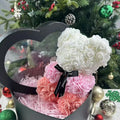 25cm Artificial Teddy Rose Flower Bear with Box Romantic Valentines Day Gift Girlfriend Women Anniversary Wedding Party Supplies Quick Pick Grocers