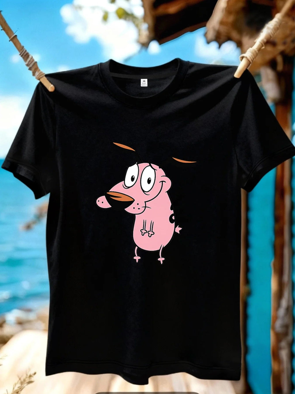 【YJ01421】Cute Shy Puppy Cartoon Print Plus Size Women's T-Shirt Summer Casual Short Sleeve Top Fashionable Versatile Clothing Quick Pick Grocers