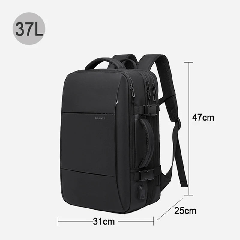 BANGE Aesthetic Men Business Backpack School Expandable USB Bag, Large Capacity 17.3 Laptop Waterproof Fashion Travel Backpack Econic Blanks