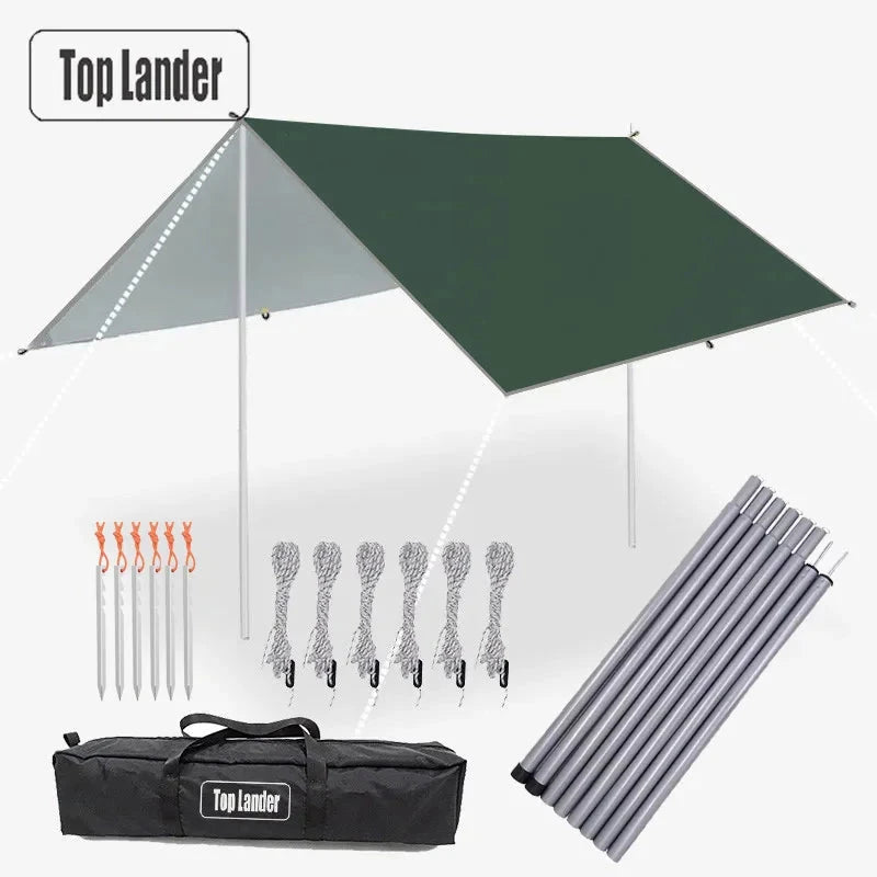 4x4m 5x3m 4x3m 3x3m Ultralight Waterproof Tarp Tent Large Camping Awning Sun Shelter Garden Canopy Outdoor Beach Shade Hiking Econic Blanks