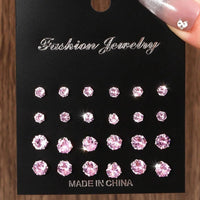 12 Pairs Of Luxurious, Simple, Shiny, And Caring Zirconia Decorative Earrings Are Suitable For Gifts To Parties,And Couples Quick Pick Grocers