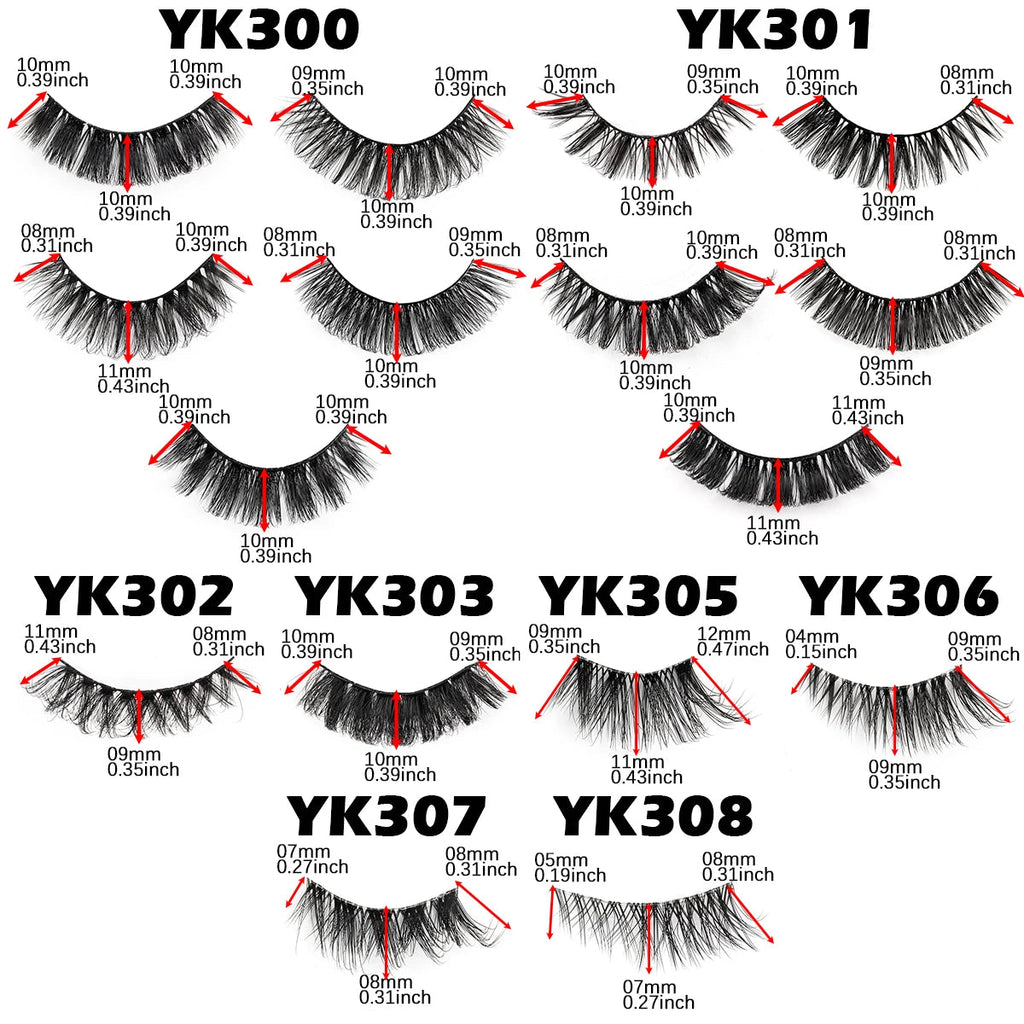 New Half Eyelashes 3/10Pairs Half Lashes Natural 3D Cat Eye Lashes Clear Stem False Eyelash Extension Makeup Faux Cils maquiagem Purest Peak
