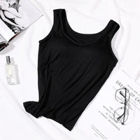 Women's Vest Tops With Built In Padded Bra Vest Slim Fit Tank Tops Sexy Shirts Feminino Casual Underlay Slimming Lingerie Top Quick Pick Grocers