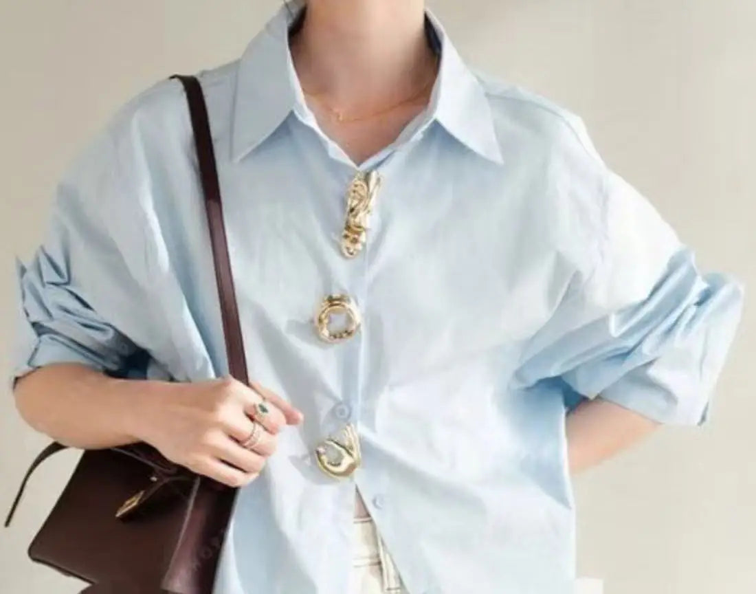 New Autumn 2025 Cotton Long Sleeve Solid Color Blouses Shirts for Women Trend Loose Casual Tops Woman Clothes Quick Pick Grocers