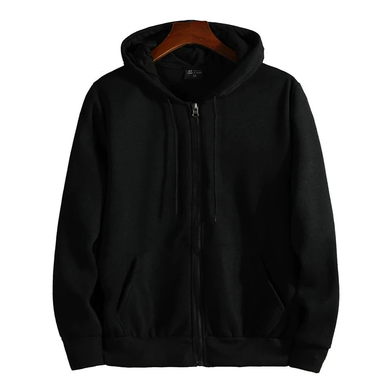 Zipper Hoodies Autumn Winter Men's New Long Sleeve Hooded Sweatshirt Fashion Casual Male Outfit Sportwear Loose Fit Clothes Quick Pick Grocers
