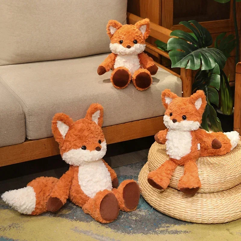 35cm/50cm Cute Fluffy Fox Plush Toy Soft Cartoon Orange Foxes Stuffed Doll Appease Birthday Gift Purest Peak