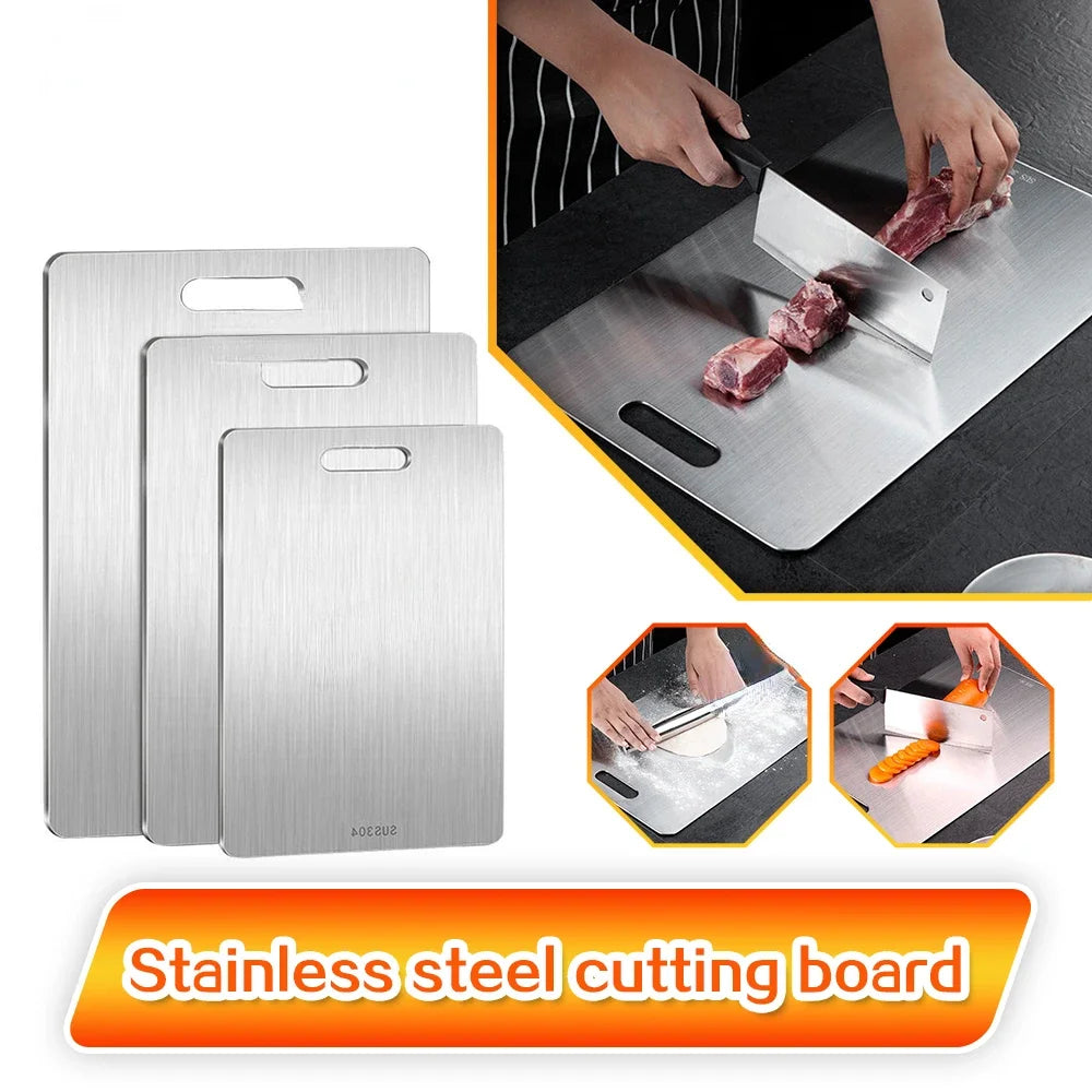 316 Stainless Steel Panel and Chopping Board Kitchen Household Thickened Double Sided Cutting Board Block Kneading Dough Board Econic Blanks