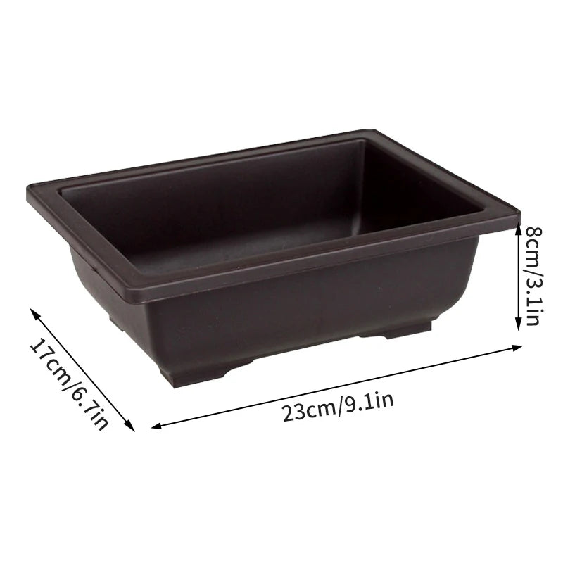 Rectangular Flowerpots Plastic Bonsai Plants Pot Square for Flower Balcony Garden Yard Landscape Bonsai Pot Trays Home Decor Quick Pick Grocers