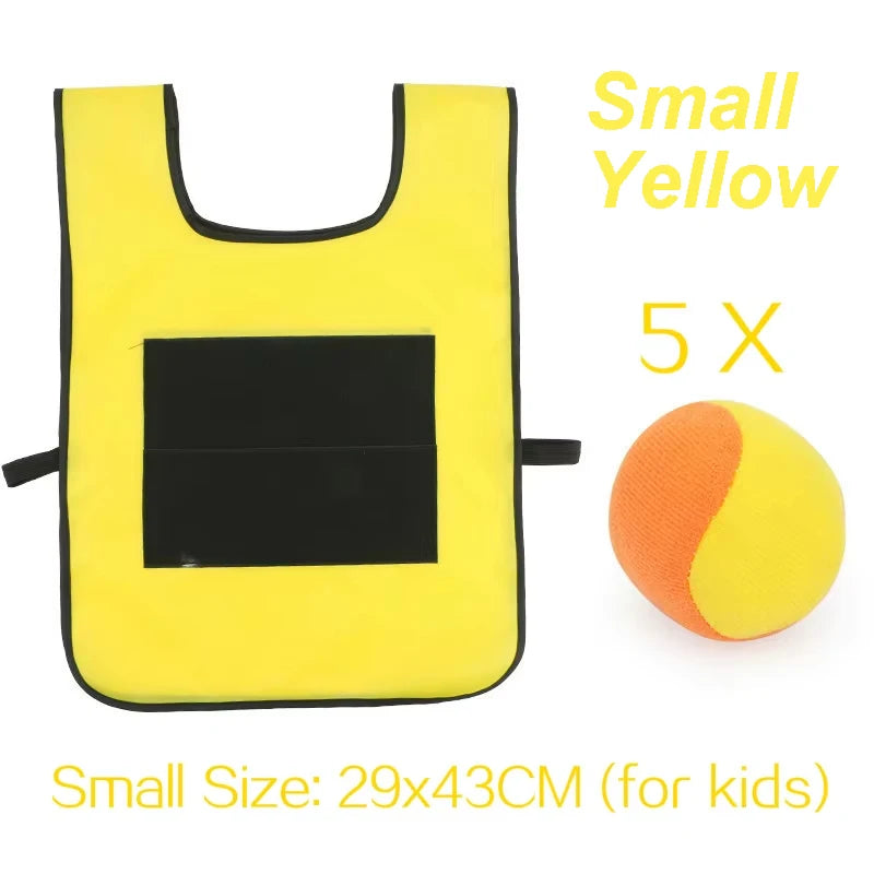 Sticky Dodge Ball Game Vest Outdoor Sports Toy Jersey Fabric  Props Throw Catch Soft Fleece Balls Safe for Kids Teens Adults Quick Pick Grocers
