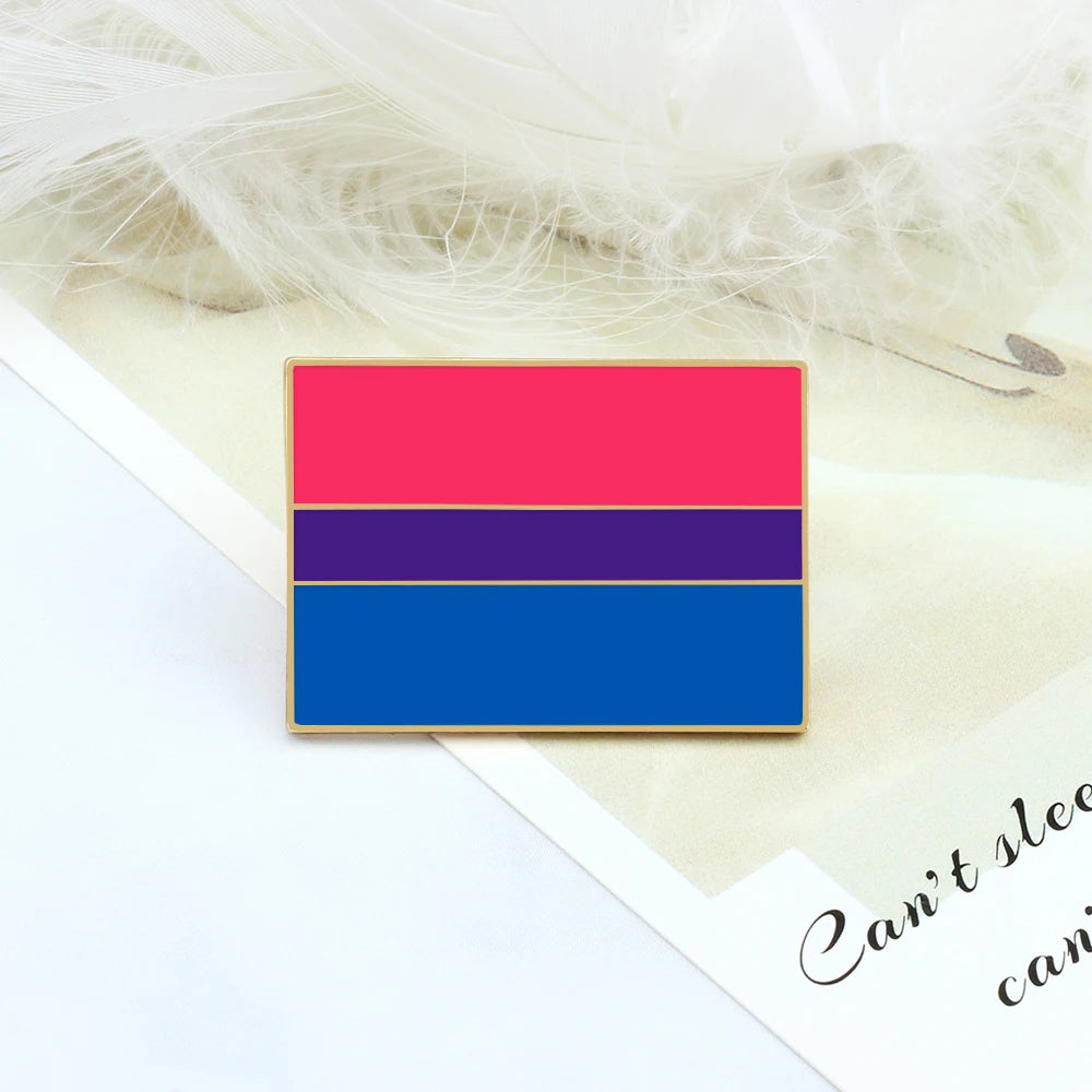Asexual Gay Lesbian Enamel Brooches LGBT Pride Non-binary Trans Backpack Badge Rainbow Rectangle Lapel Pin Jewelry Friends Gifts Quick Pick Grocers