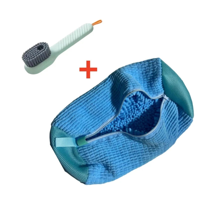 1/2/4PCS Shoe Washing Machine Bag with Liquid Shoe Brush Set Durable Laundry Shoe Bag and Soft Bristle Clean Brush for All Shoes Econic Blanks