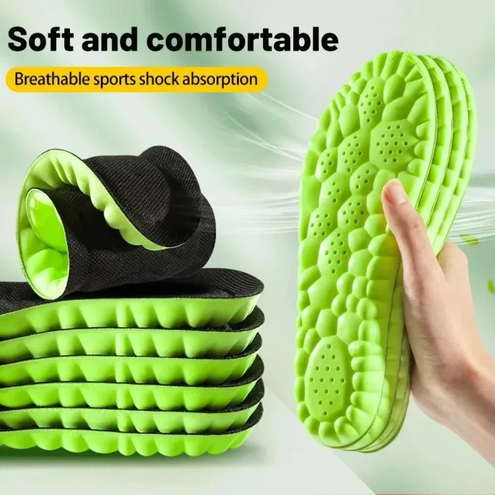 4D Sport Insole Super Soft Shoes Sole Pads for Feet Shock Absorption Baskets Shoe Sole Arch Support Orthopedic Inserts Quick Pick Grocers
