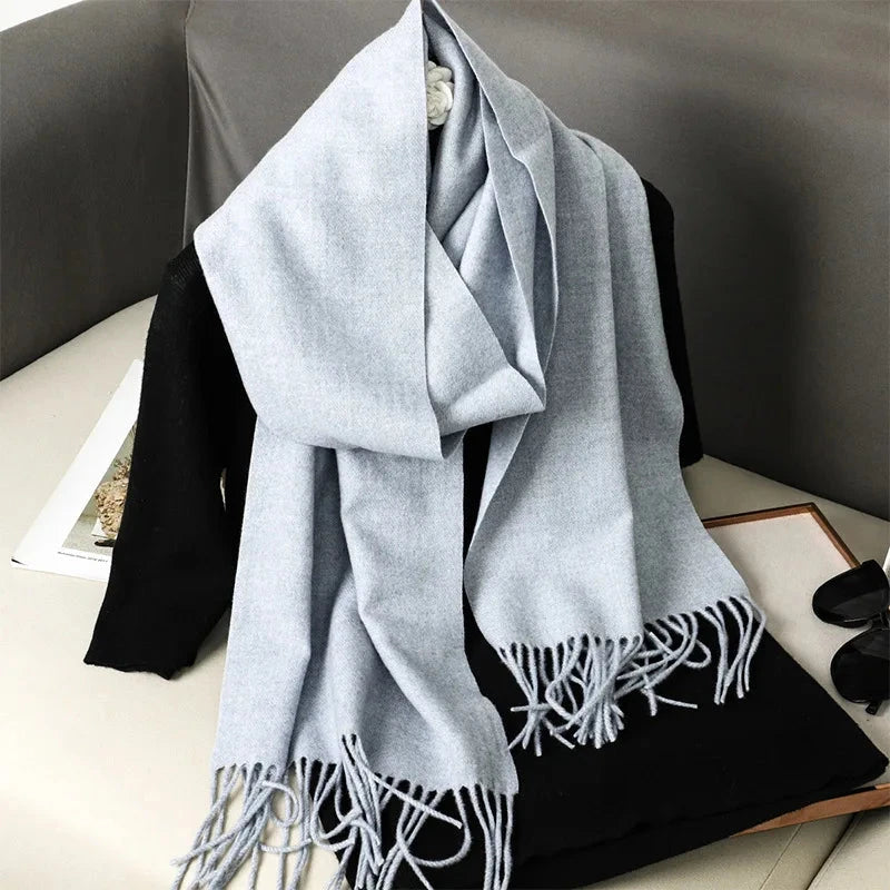 62Color Solid Women Winter Scarf Warm Thicken Cashmere Shawl Outdoor Fashion Luxury Tassels Pashmina Lady Wrap Windproof Scarves Econic Blanks