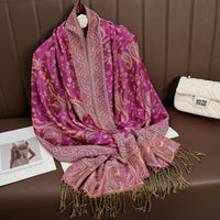 Luxury Brand Autumn Cashmere Pashmina Shawl Lady Wrap Warm Winter Scarves Design Print Female Foulard Cotton Stoles Scarf 2023 Quick Pick Grocers