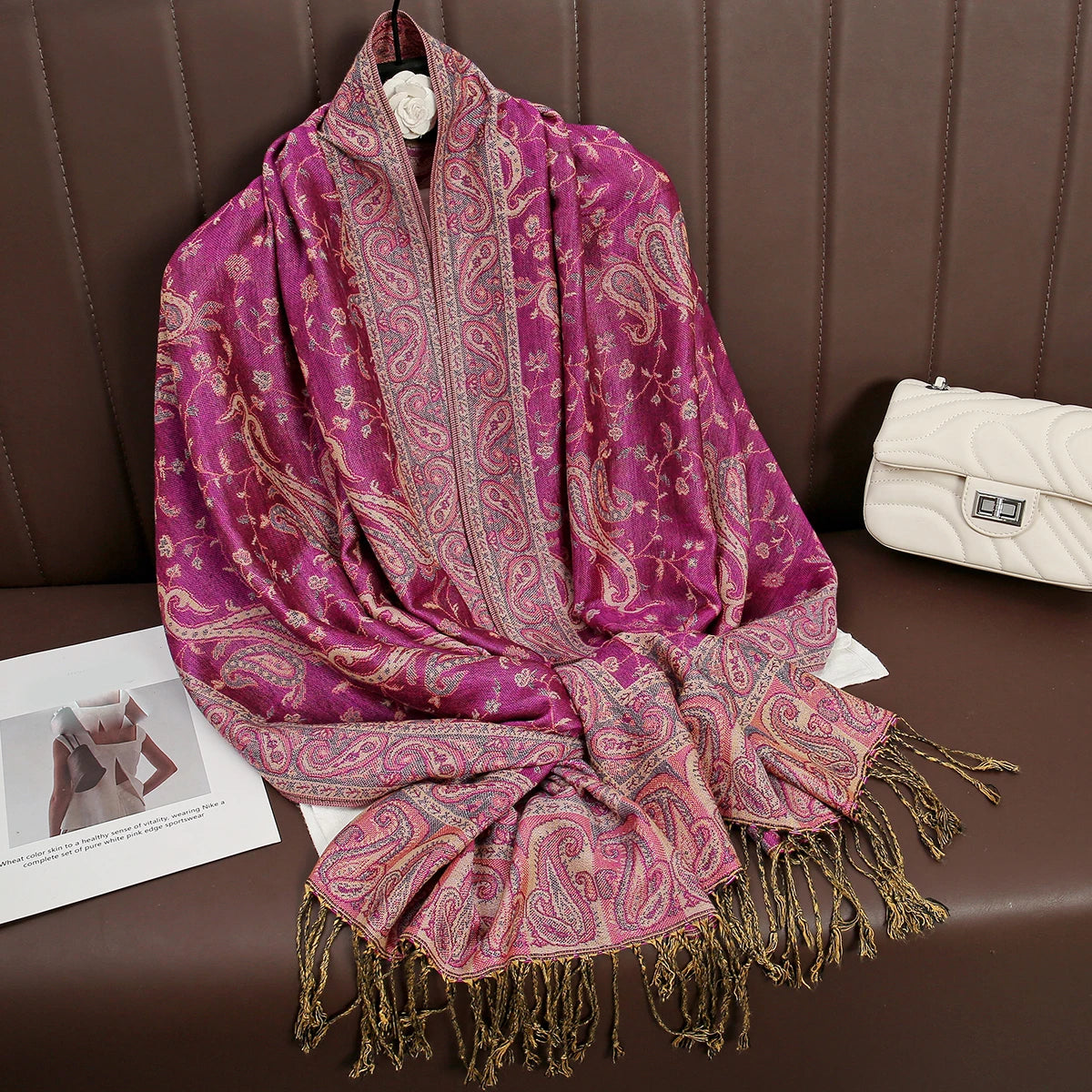 Luxury Brand Autumn Cashmere Pashmina Shawl Lady Wrap Warm Winter Scarves Design Print Female Foulard Cotton Stoles Scarf 2023 Quick Pick Grocers