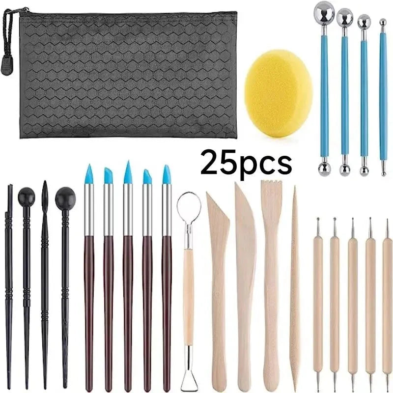 Pottery Clay Sculpting Tools Kit 8-61 Pcs/Set, Ceramic Wax Clays Carving Tools for Art Craft Pottery Sculpting Modeling Tool Set Econic Blanks