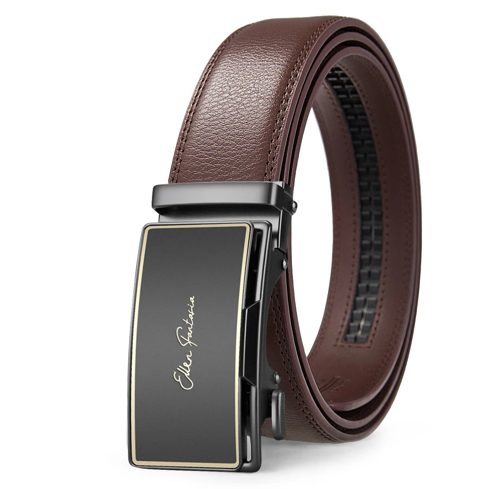 Fashion Designer Belt for Men High Quality Genuine Leather Men Belt Alloy Buckle Automatic Belt Business Belt Men Quick Pick Grocers