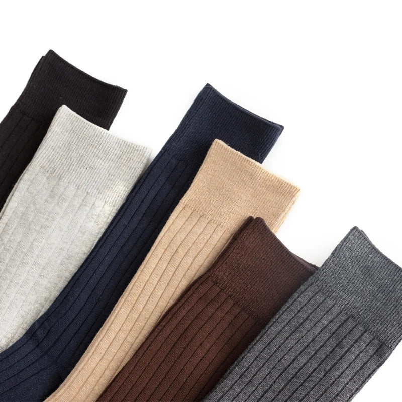 Man Long Socks Plus Combed Cotton Striped Business Breathable,Deodorant Party Dress Large Size Formal Socks Gentleman EU45-50 Quick Pick Grocers