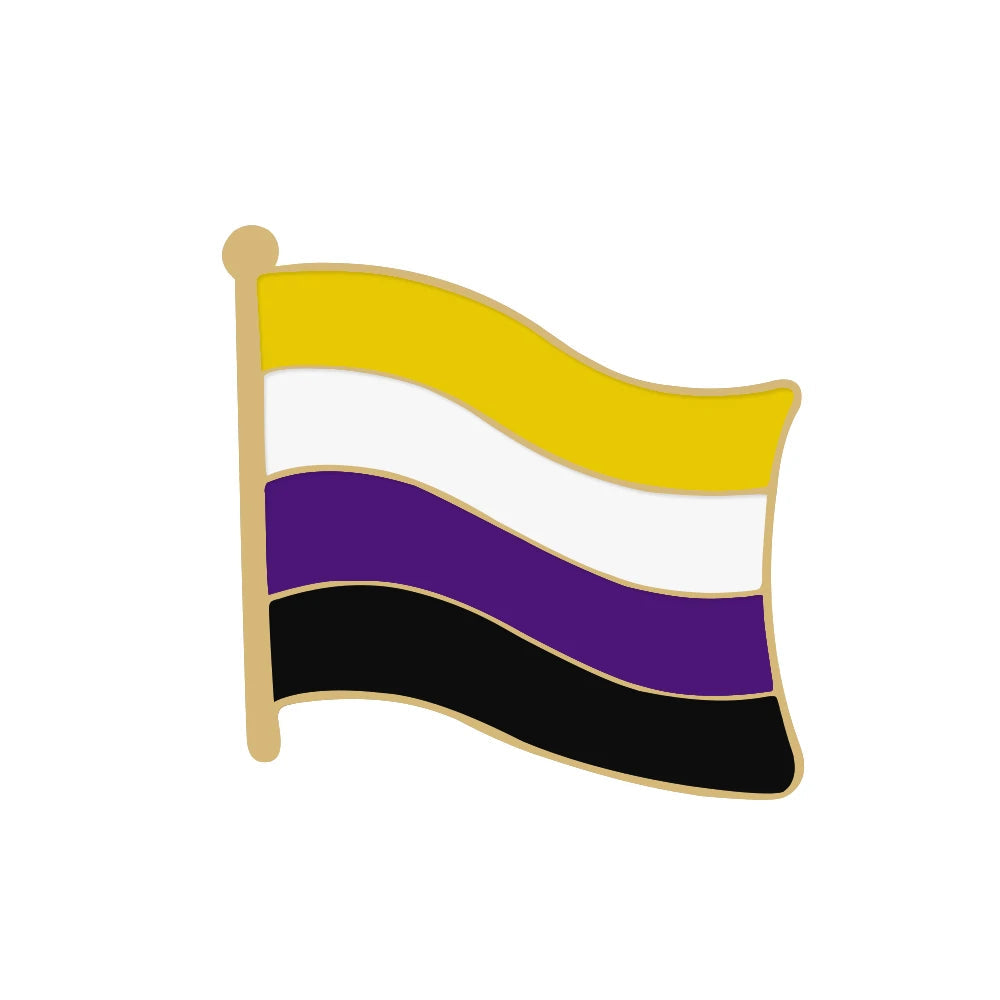 Rainbow Flag LGBT Pride Enamel Pin Inclusive Progress Non-binary Trans Les Bisexual Asexual Brooch Bag Denim Lapel Badge Jewelry Quick Pick Grocers