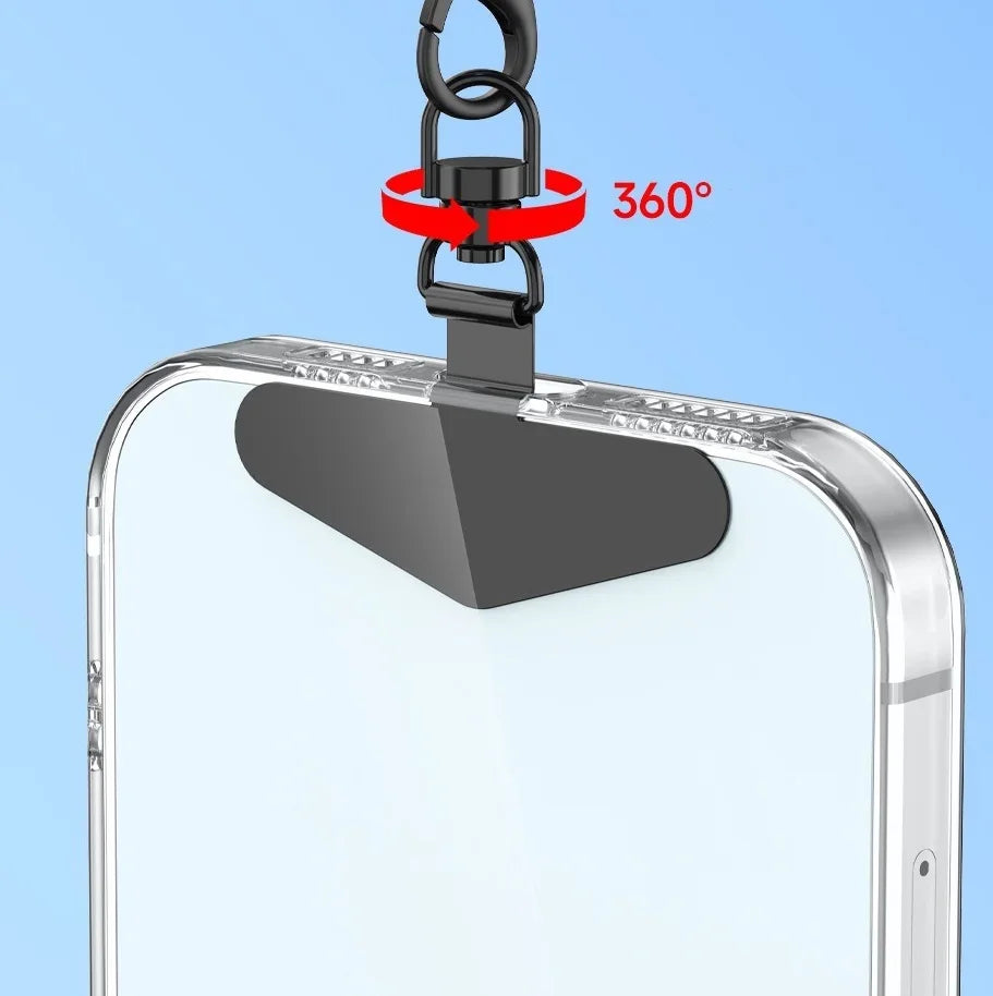 Anti-Lost Phone Lanyard Universal Replacement Connector Tether Tab Clip Metal Card Pad Adapter for IPhone Samsung Secure Fit Quick Pick Grocers