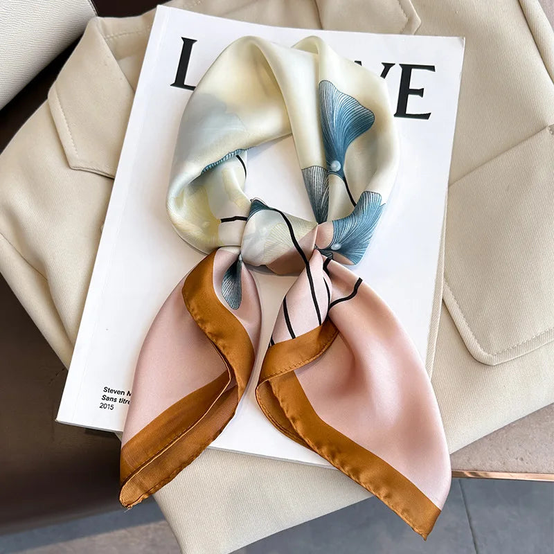 2025 New Fashion 70X70cmPrinted Women's Scarf Pashmina Silk Scarf Square Shawl Decorative Headband Neck Luxury Design Bandana Quick Pick Grocers