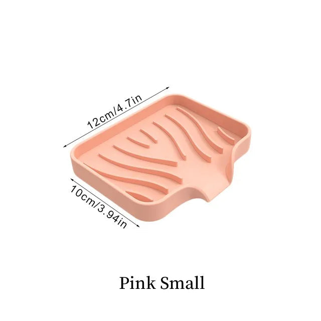 1-Pack Silicone Drain Soap Box Kitchen Bathroom Anti-slip Sink Tray Creative Washing Table Soap Tray Free Punch Drain Rack Econic Blanks