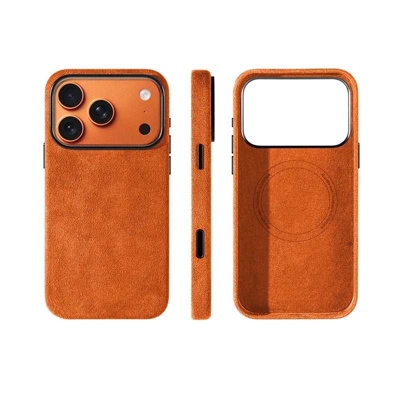 Real talian Imported for Alcantara Magnetic Case for iPhone 17 Pro Max 17Pro with MagSafe Case Smart Button Protective Cover Quick Pick Grocers