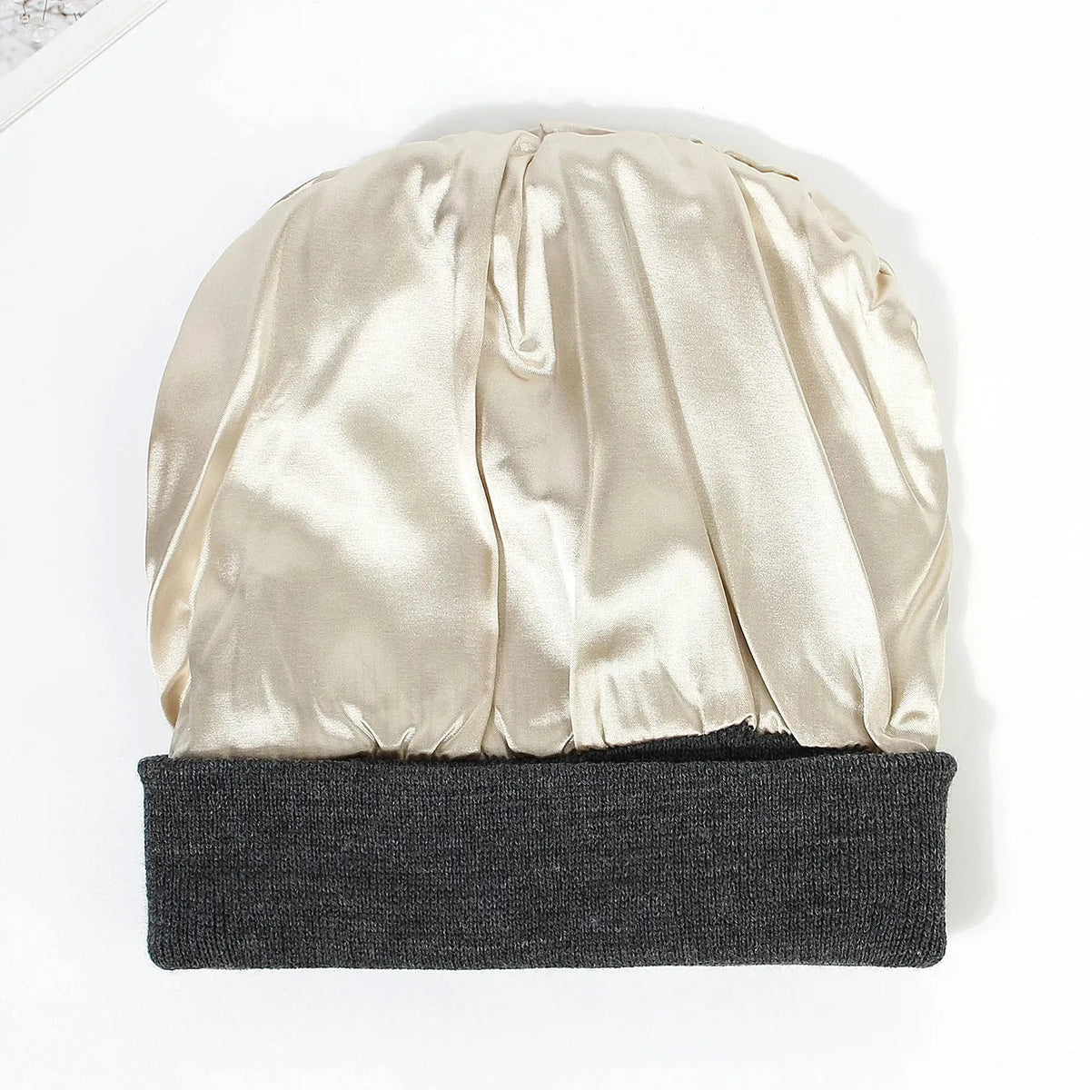 Unisex Satin Lined Beanie Hat For Women Winter Silk Lining Slouchy Warm Cuffed Skullies 2Layer Hair Cover Sleep Cap Quick Pick Grocers