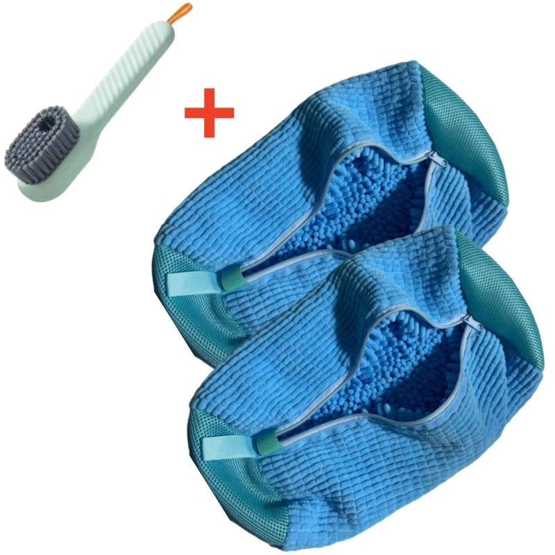 1/2/4PCS Shoe Washing Machine Bag with Liquid Shoe Brush Set Durable Laundry Shoe Bag and Soft Bristle Clean Brush for All Shoes Econic Blanks