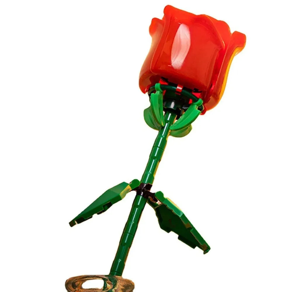 Romantic Rose Flower Bouquet Building Block Eternal Model Assembly Plastic Plant Brick Home Decor Mother's Day Birthday R Gift Quick Pick Grocers