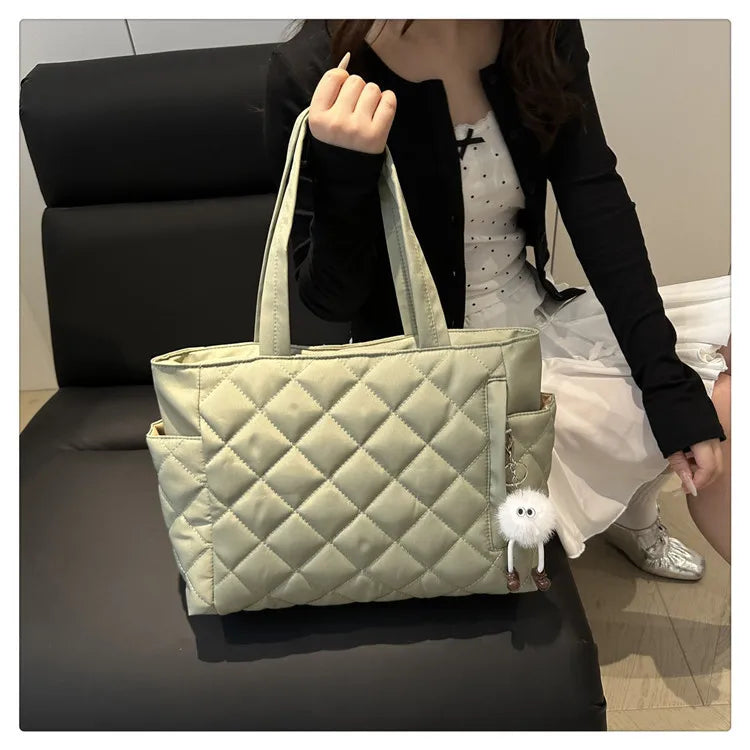 Rectangular Large Capacity Single Shoulder Bag for Commuting To Work Korean Style Women's Tote Bag Lightweight Casual Handbag Quick Pick Grocers