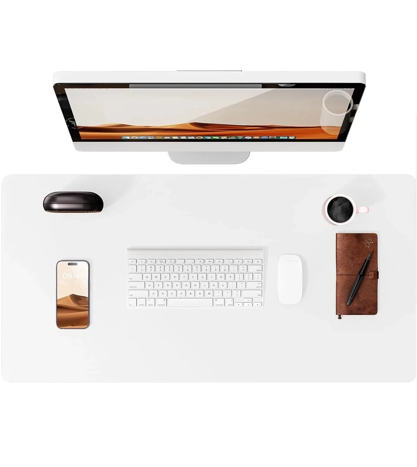 Large Mouse Pad,Office Desk Mat, Leather Desk Pad Protector, Non-Slip PU Leather Desk Blotter, Laptop Desk Pad Econic Blanks