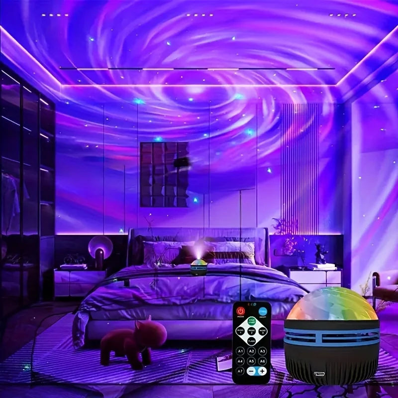 LED NightLights Galaxy Projector Remote Control 5V USB Rechargeable Starry Sky Lamp DMX Sound Active 7 Modes for Kids Room Decor Econic Blanks