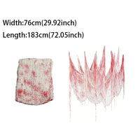 Halloween Bloody Gauze Decorations,Horror Bloody Cloth Bandage,Door Curtainsss,Halloween Haunted House Party Props Quick Pick Grocers