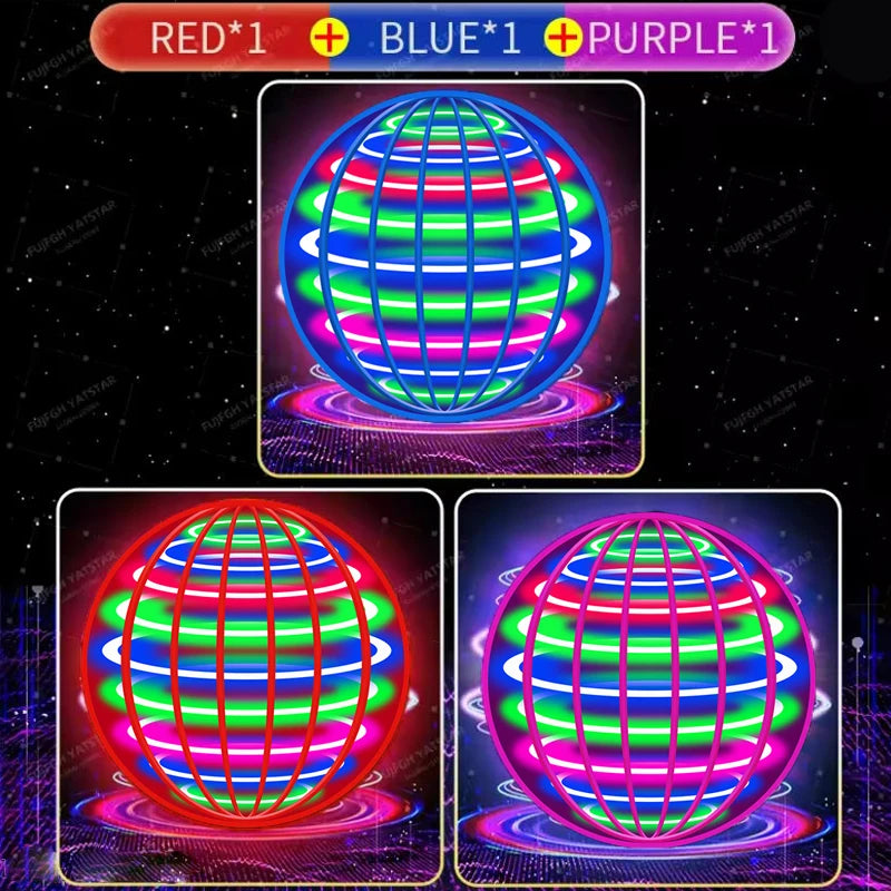 Flying ball, automatic spinning ball, LED dazzling lights, floating magic, fan, UFO flying machine, toy, gift, game, sports ball Quick Pick Grocers