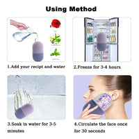 Ice Roller for Face and Eyes Silicone Ice Mold, Cooling and Firming Facial Skin Ice Roller Leak-proof Reusable Facial Care Tool Econic Blanks