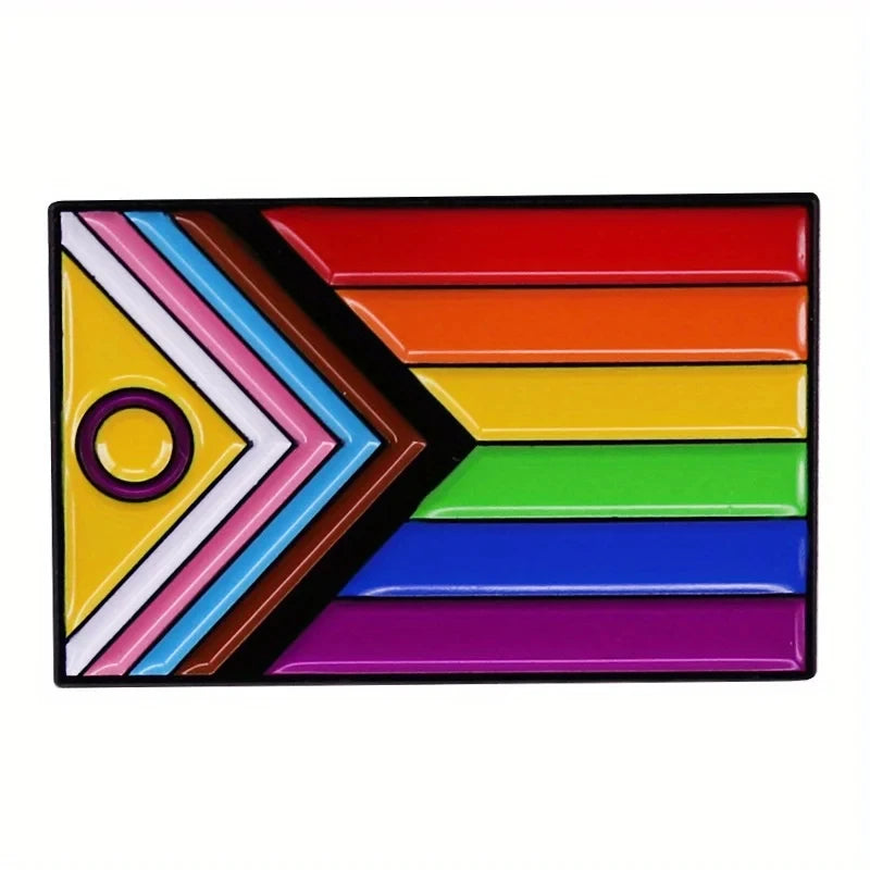 Rainbow LGBT Encourage Letters Metal Enamel Badge Gay Lesbian Asexual Transgender Adaptive Lapel Pin Jewelry Gifts Accessories Quick Pick Grocers