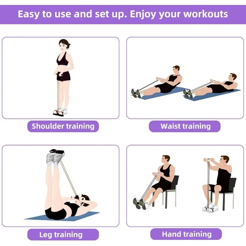 4-Level Resistance Band Tensioner with Non-Slip Handles - Home Fitness Equipment for Abdominal Muscle Training Yoga Abdominal Quick Pick Grocers