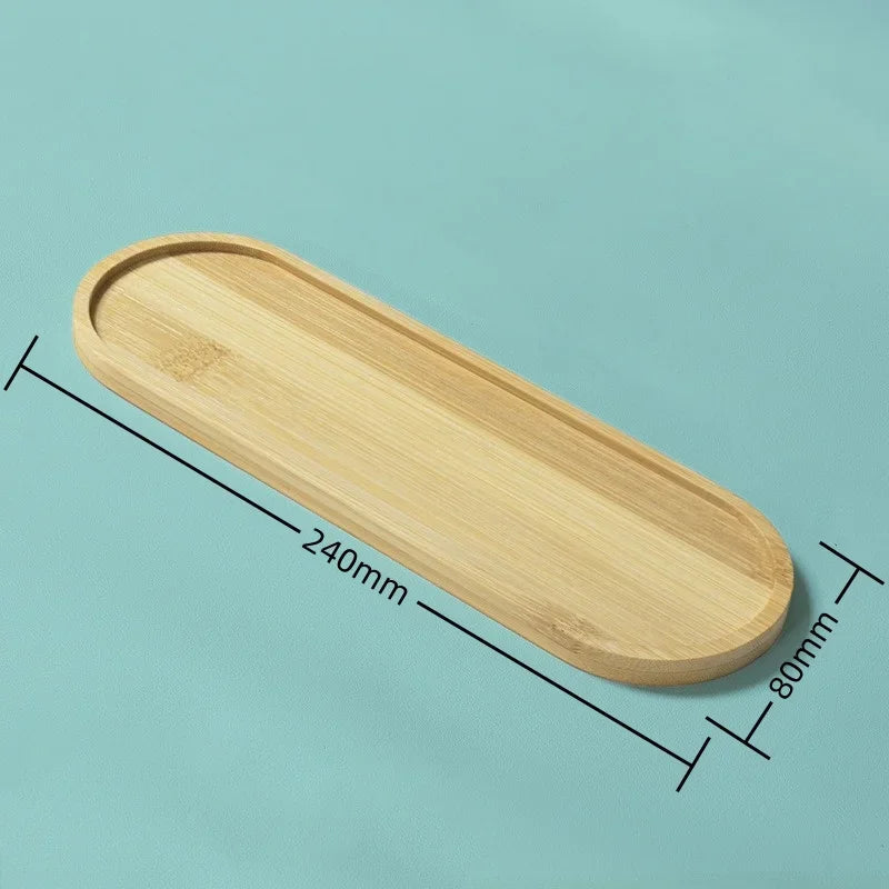 Multi Bamboo Tray Wood Saucer Flower Pot Tray Cup Pad Coaster Plate Kitchen Decorative Plate Creative Coaster Coffee Cup Mat Quick Pick Grocers
