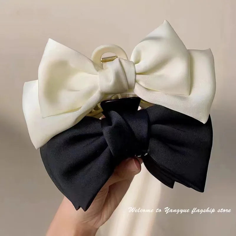 Fashion Women Bow Hairpin Korean Version Of Solid Color Butterfly Satin Hair Clips Girls Hair Accessories Headwear Quick Pick Grocers