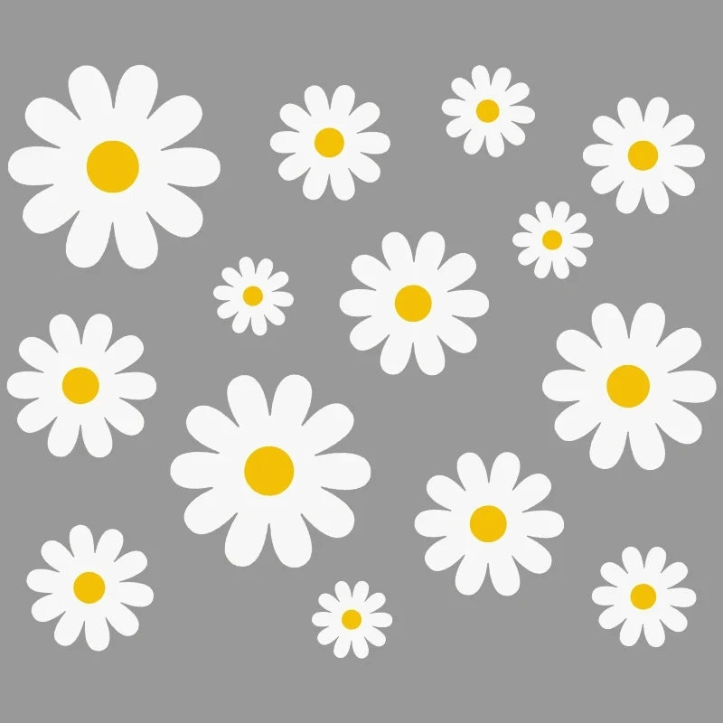 White Daisy Flower Wall Stickers Kids Room Living Room DIY Art Decas Baby Nursery Home Decoration PVC Window Sticker Quick Pick Grocers