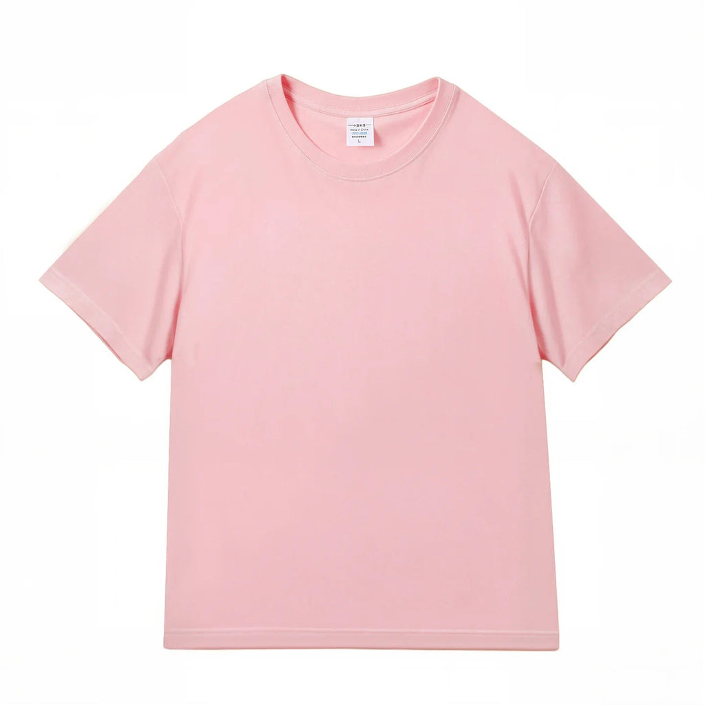 100% Cotton Five Half Sleeve Men's Women Summer T-shirt Loose Short-sleeved Casual Basic Shirt O Neck Solid Color Tops Quick Pick Grocers