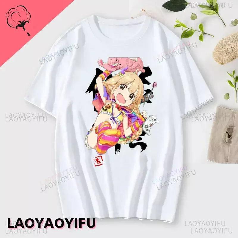 If You Work You Lose - Anzu Futaba Version T-Shirt 2024 New Kawaii Anime Cotton T-shirt Tees for Men Funny cartoon Otaku Tshirt Quick Pick Grocers